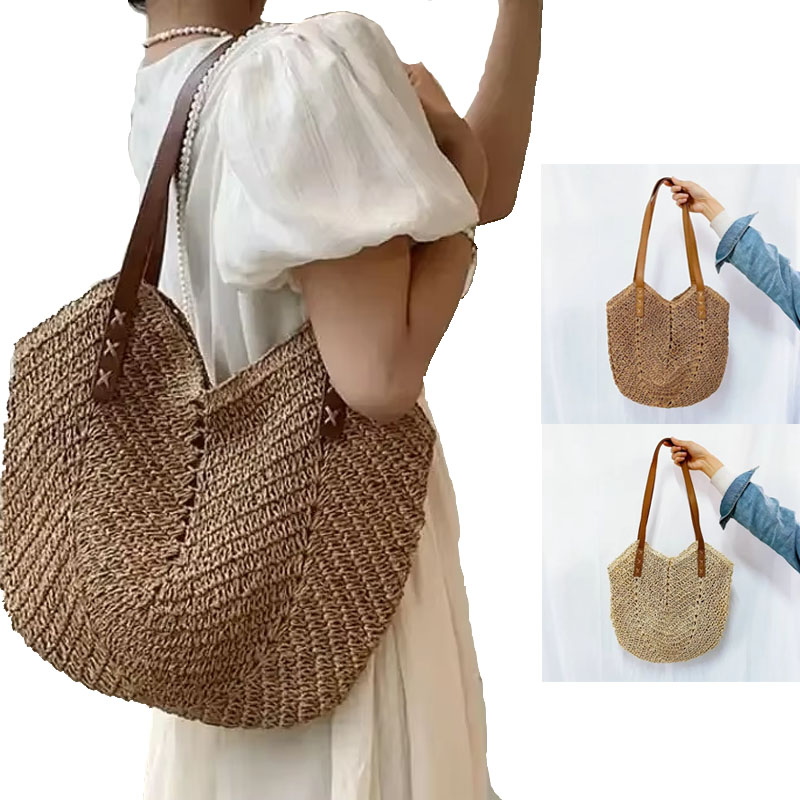 Crochet Bag Raffia - 2026 Zomer Handtas Holle Raffia Gehaakte
