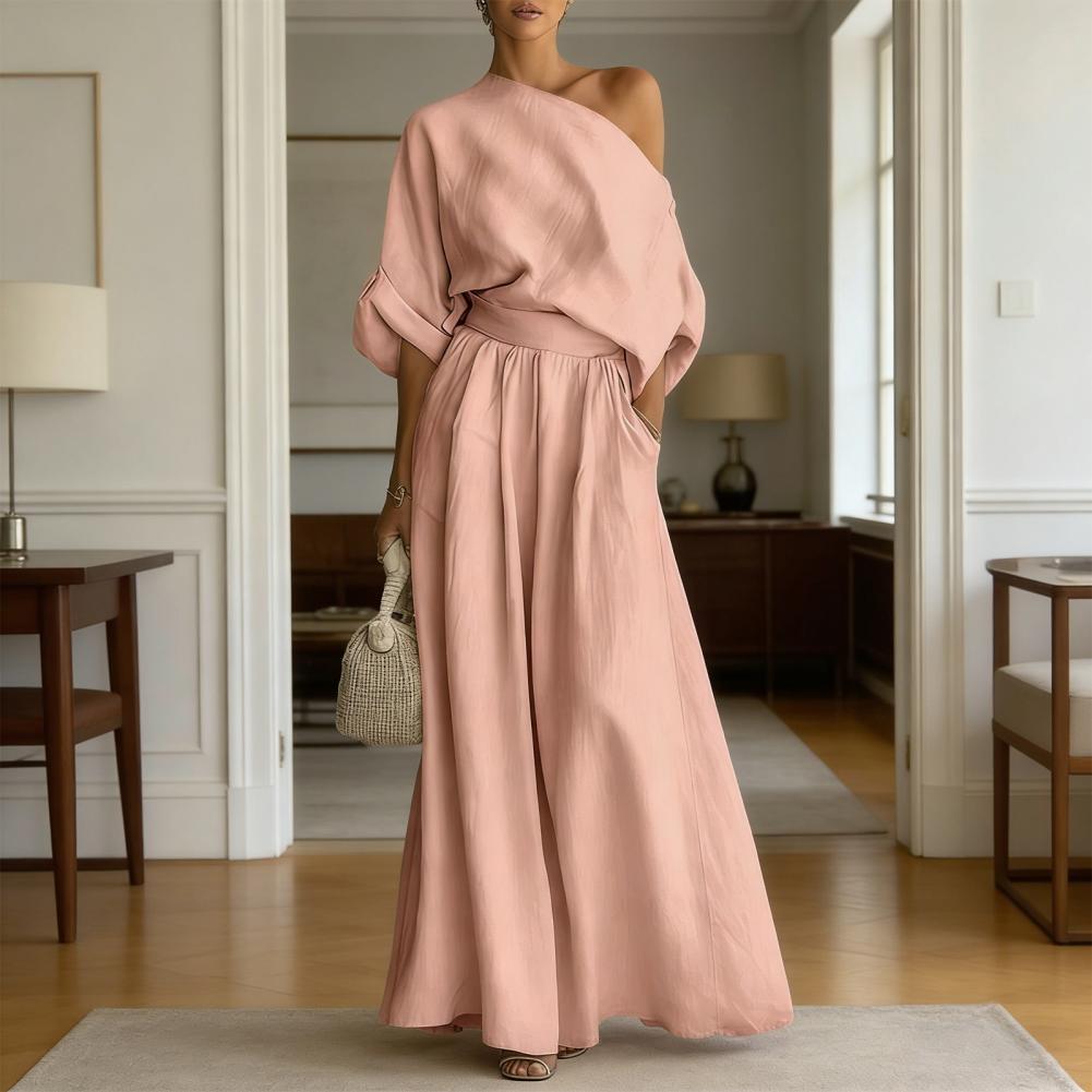 Blouse Off Shoulder - Damesblousebroekenset Elegante Europese en Amerikaanse taille-aansluitende