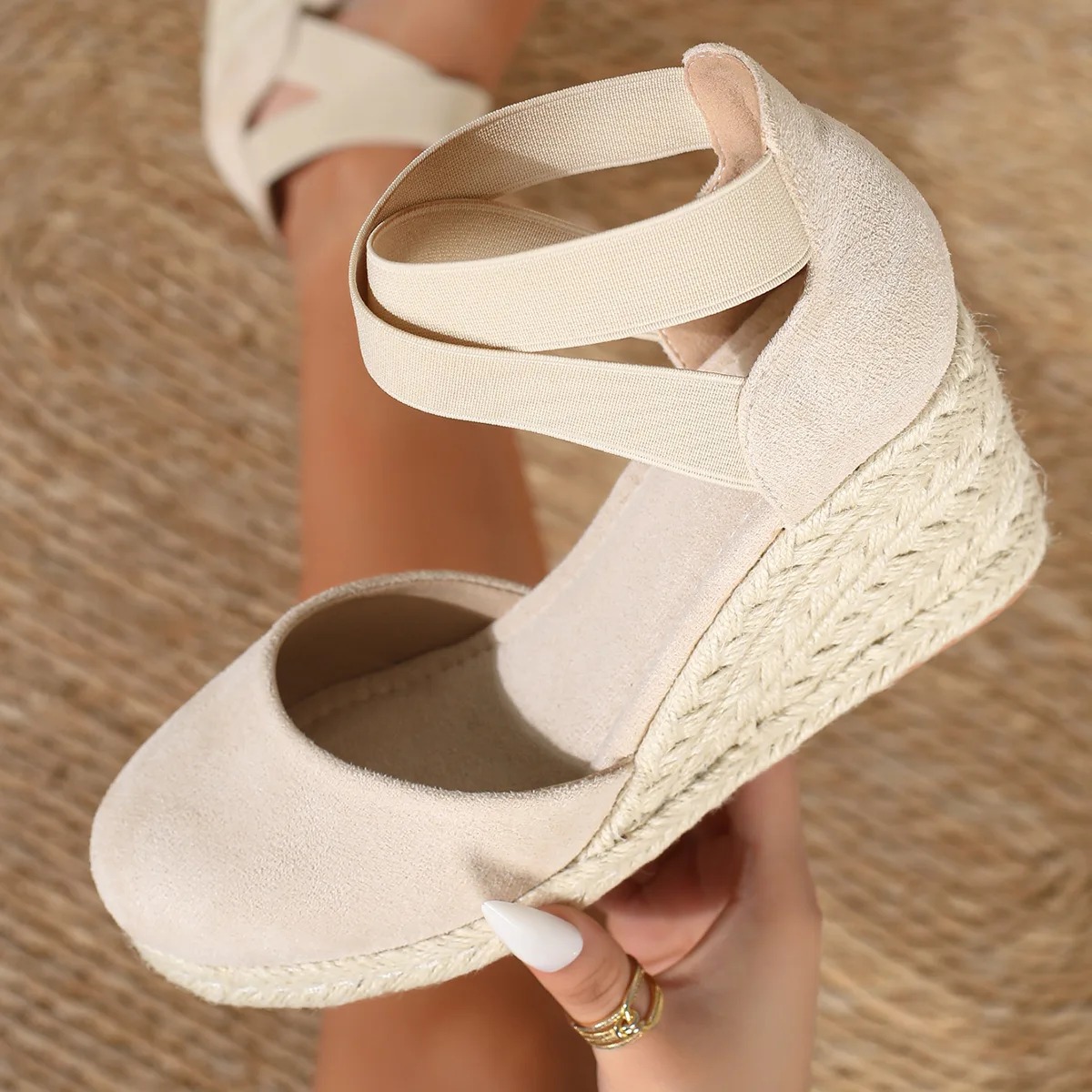 Wedge Espadrille Women - Cover Toe Dames Espadrille Sandalen met