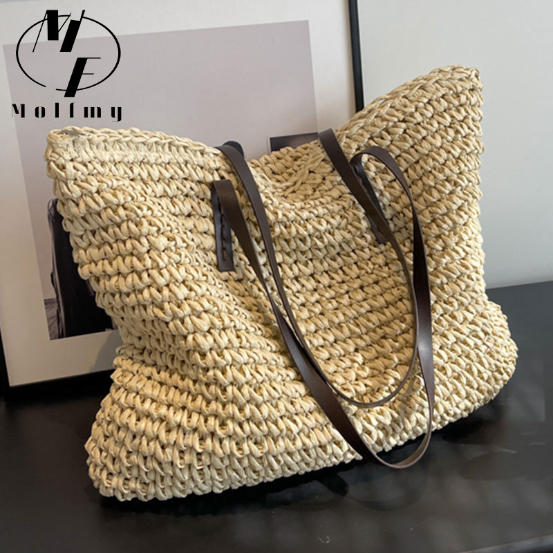 Crochet Bag Raffia - Strogeweven draagtassen Casual groot luxe ontwerp