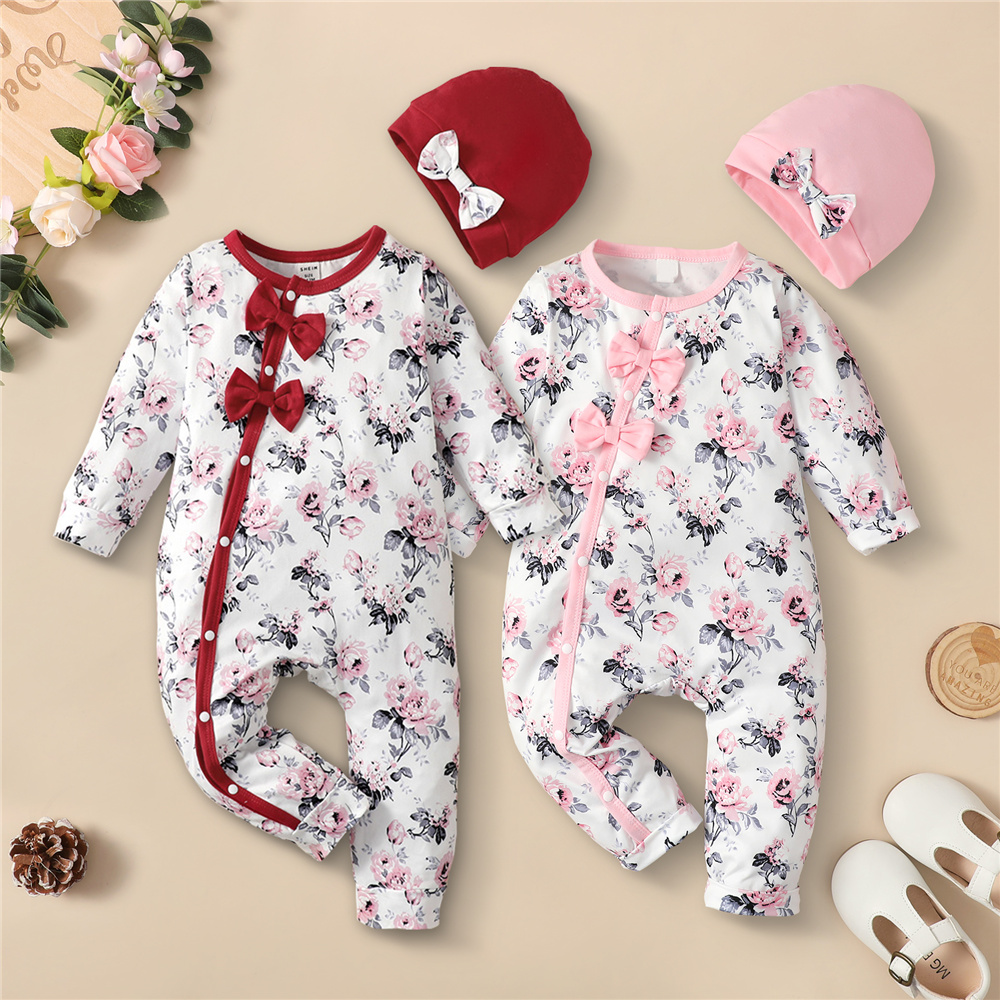 Romper Floral Print - 0-18 maanden pasgeboren baby meisje romper