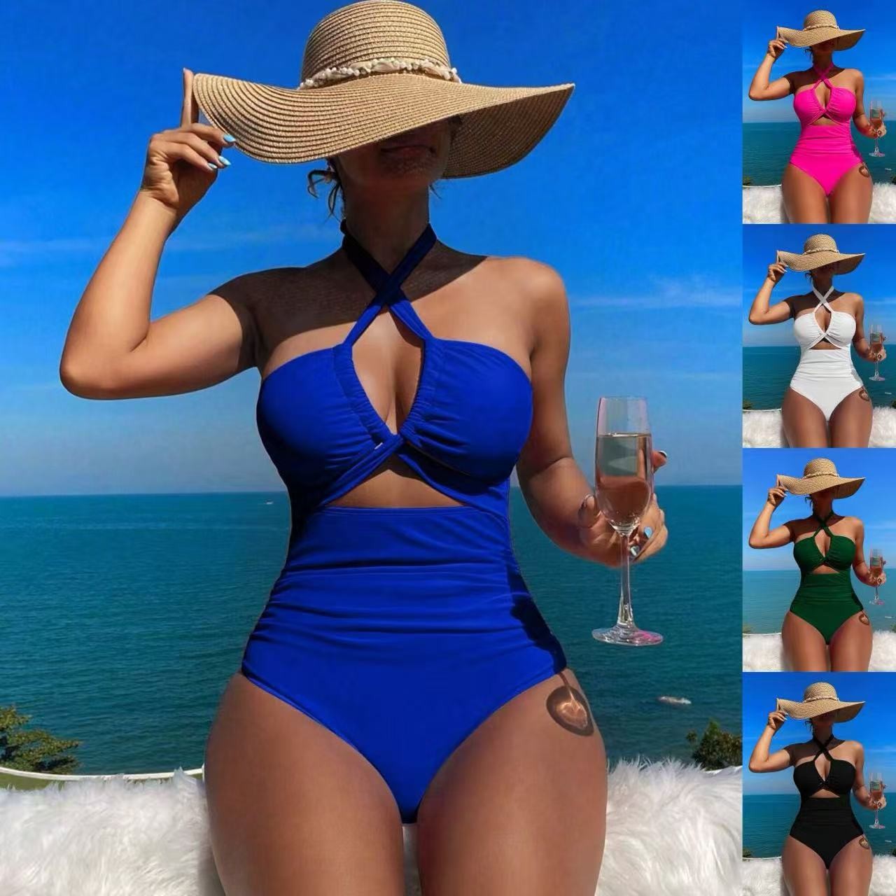 Damesbadpak met halterhals, ef - Swimsuit Bikini Ruched recensie en prijs