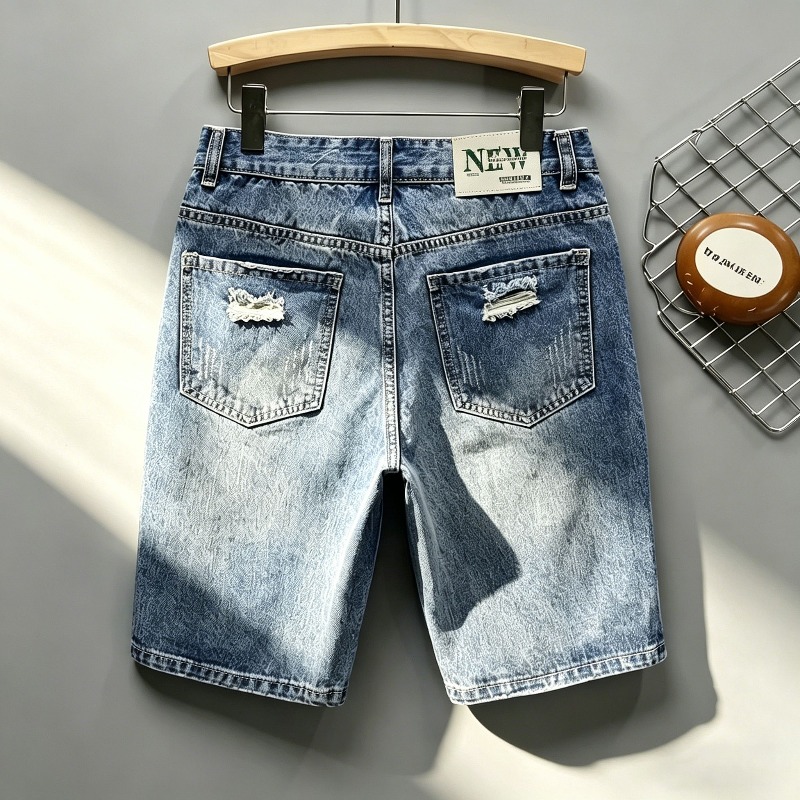 Heren Koreaanse stijl distress - Shorts Denim Frayed recensie en prijs