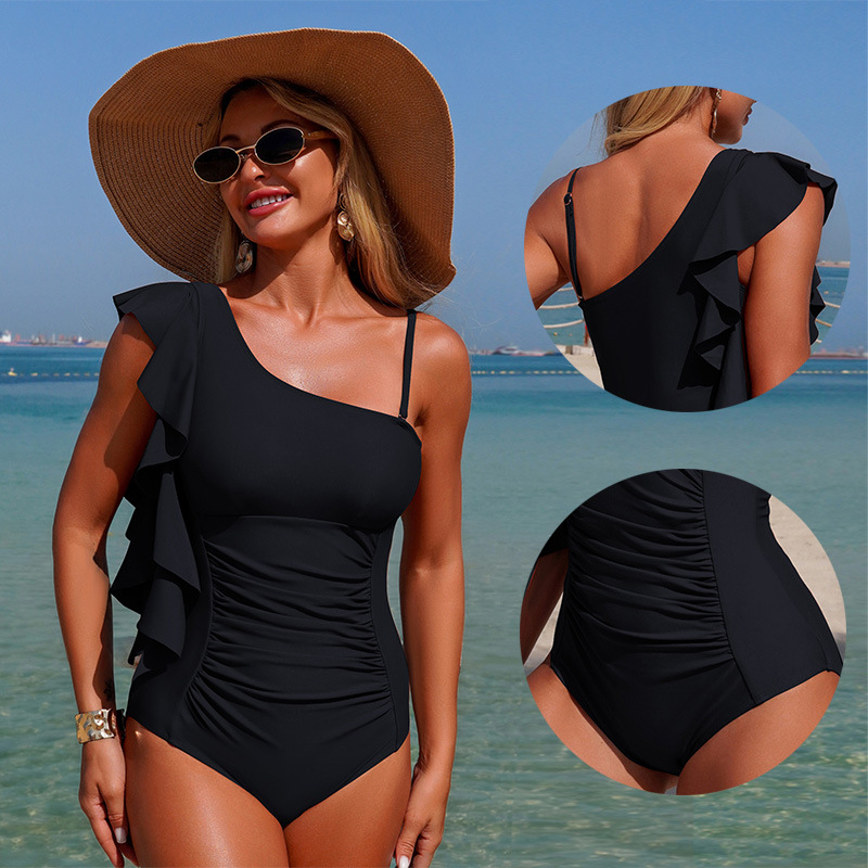 Damesbadpak met één schouder,  - Swimsuit Bikini Ruched recensie en prijs