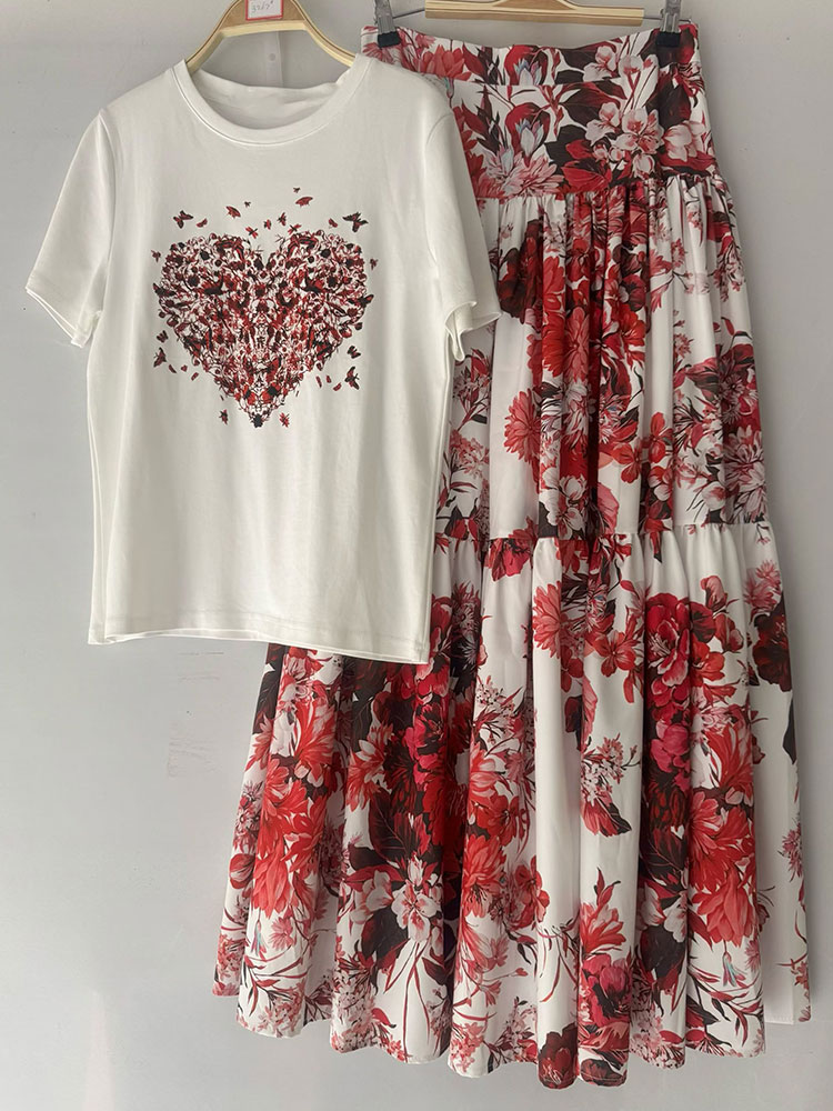 2026 Nieuwe Zomer Vrouwen Bloe - Midi Skirt Floral recensie en prijs