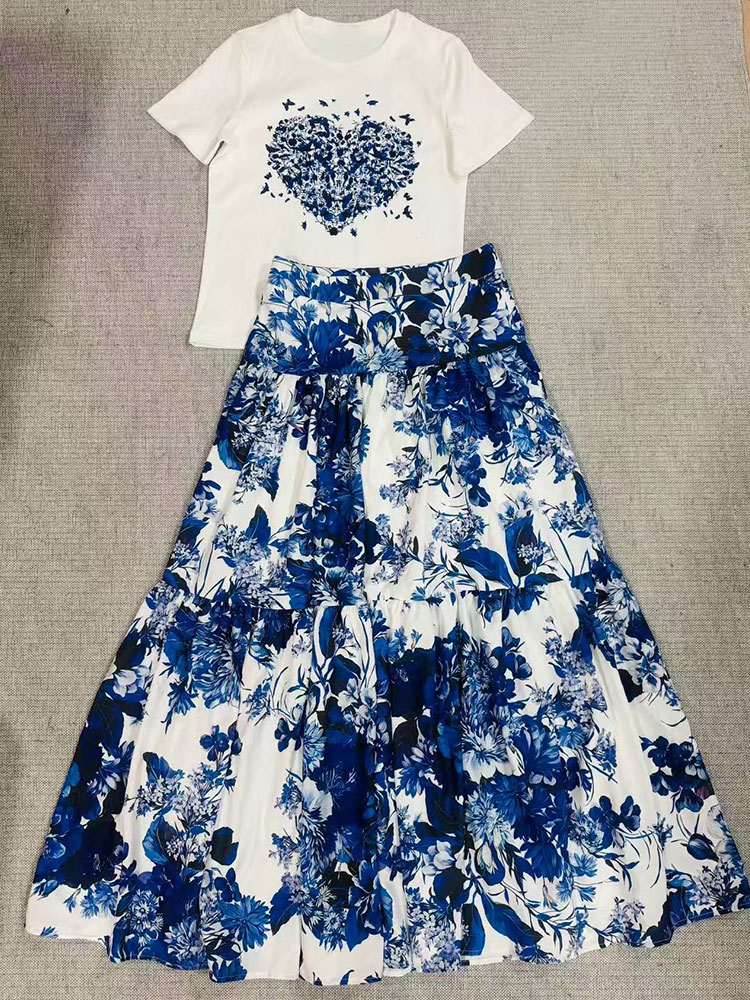 2026 Nieuwe Zomer Vrouwen Bloe - Midi Skirt Floral recensie en prijs