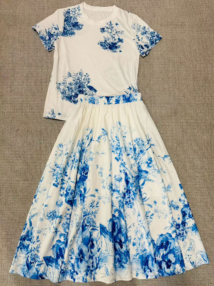 2026 Nieuwe Zomer Vrouwen Bloe - Midi Skirt Floral recensie en prijs