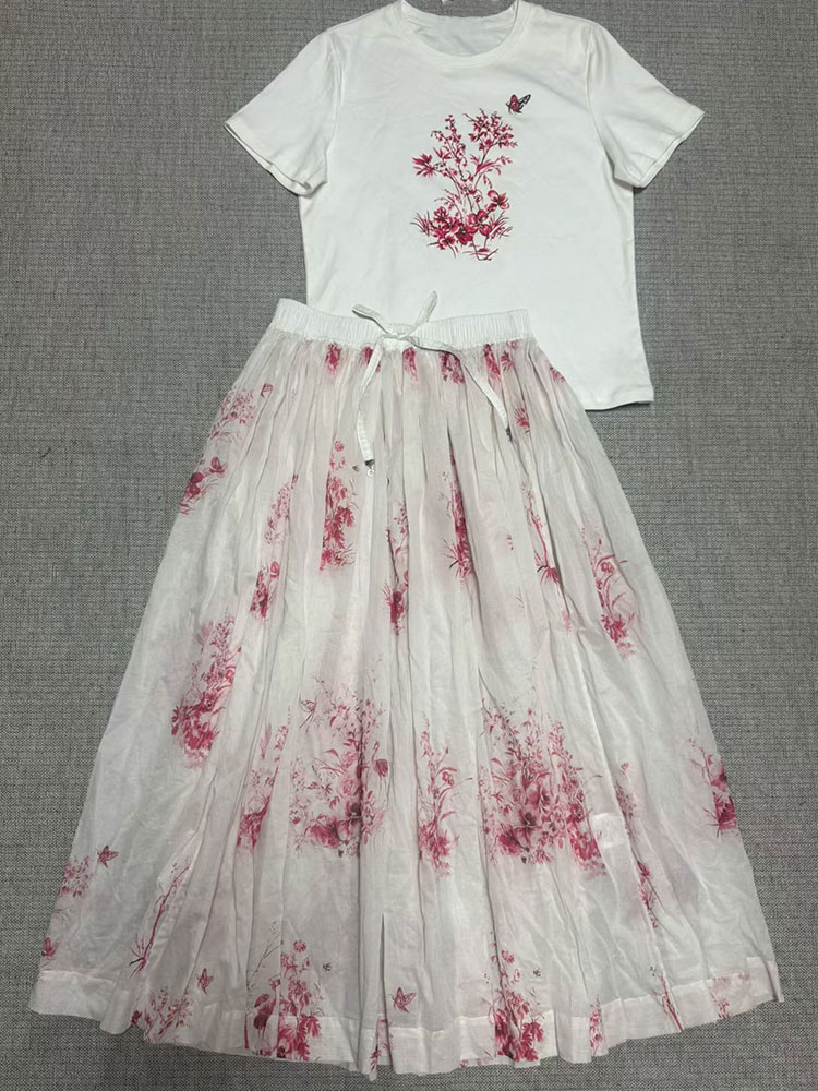 2026 Nieuwe Zomer Vrouwen Bloe - Midi Skirt Floral recensie en prijs