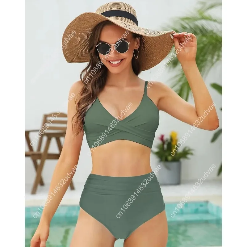 Dames bikiniset met hoge taill - Swimsuit Bikini Ruched recensie en prijs
