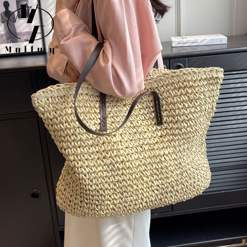 Strogeweven draagtassen Casual - Crochet Bag Raffia recensie en prijs
