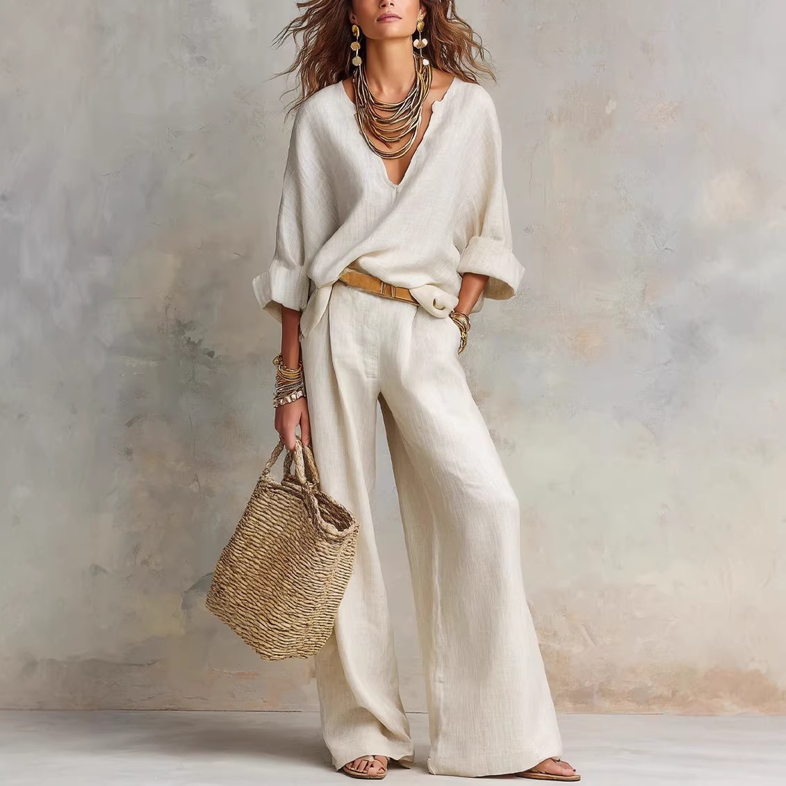 Vintage dames eenvoudige casua - Linen Pant Wide recensie en prijs