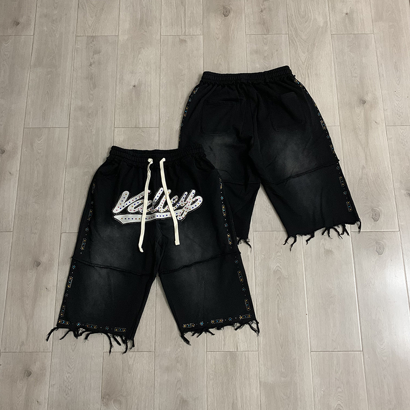 VALLEY Heren Zwarte Casual Sho - Shorts Denim Frayed recensie en prijs