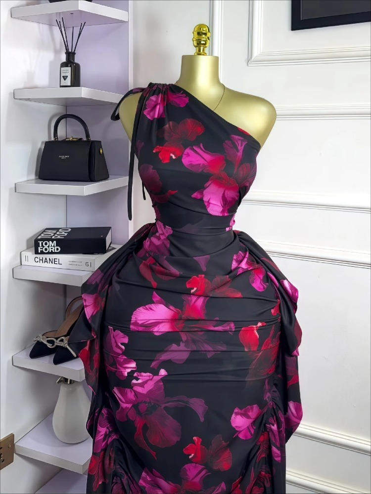 Dames bloemenprint één schoude - Midi Skirt Floral recensie en prijs