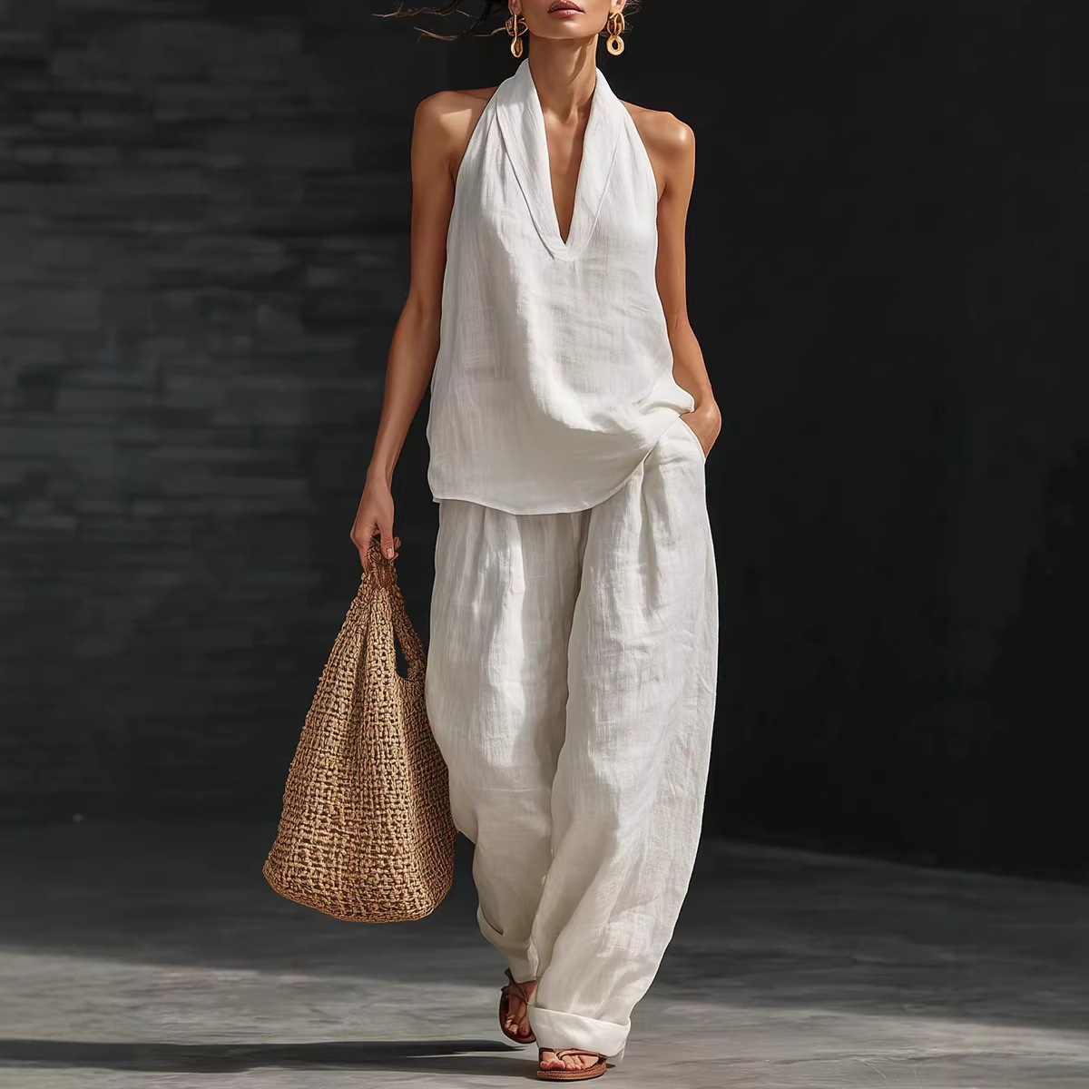 Zomer Retro Solid Katoen Linne - Linen Pant Wide recensie en prijs