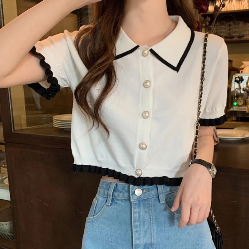 Damesoverhemd Gebreid met kort - Crop Top Crochet recensie en prijs