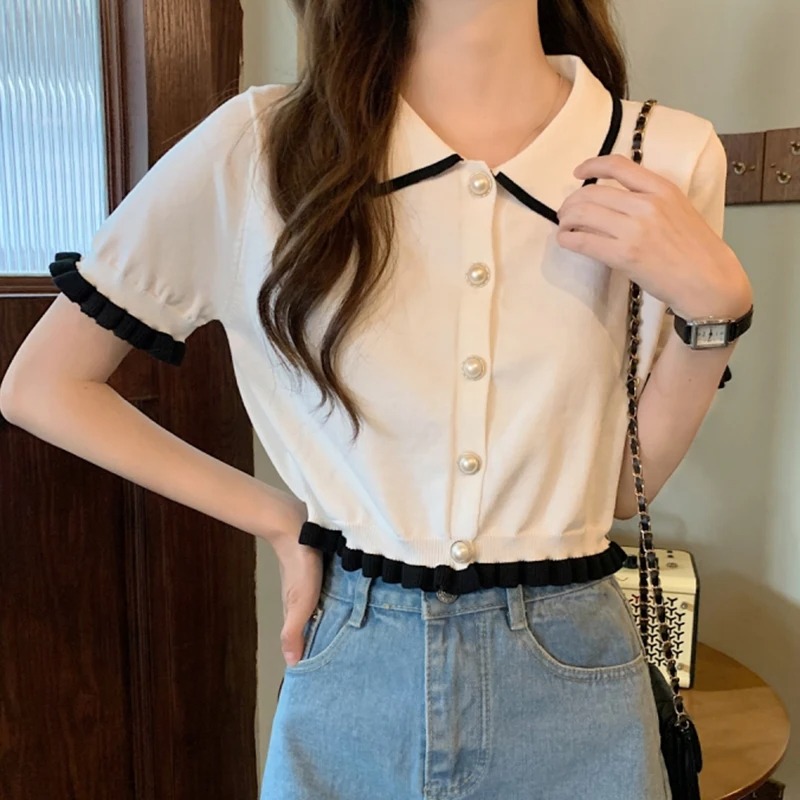Damesoverhemd Gebreid met kort - Crop Top Crochet recensie en prijs
