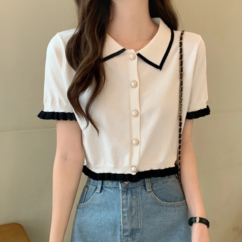 Damesoverhemd Gebreid met kort - Crop Top Crochet recensie en prijs