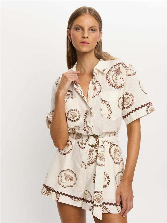 Elegante bloemenprint linnen w - Linen Dress Wrap recensie en prijs