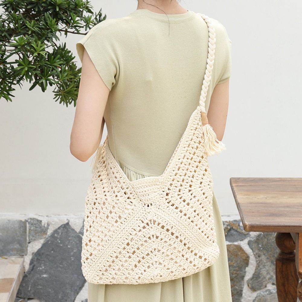 Eenvoudige Boheemse gebreide s - Tote Bag Beach recensie en prijs