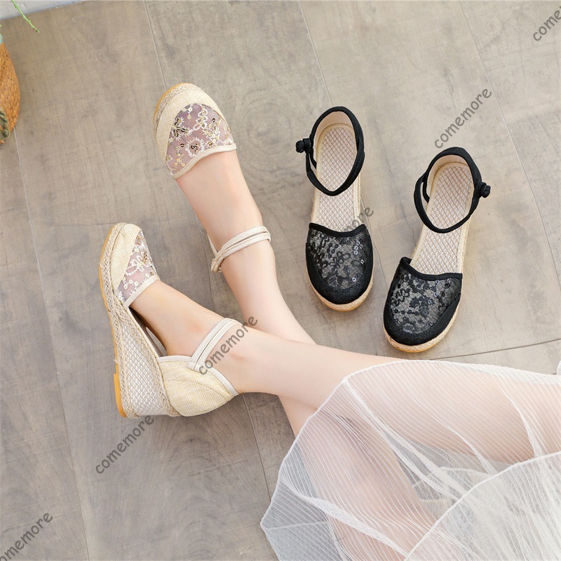 Dames kanten mesh espadrille s - Wedge Espadrille Women recensie en prijs