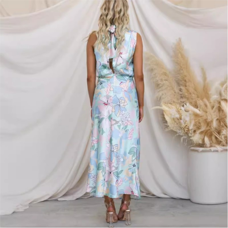 Dames satijnen lange jurken me - Maxi Dress Halter recensie en prijs